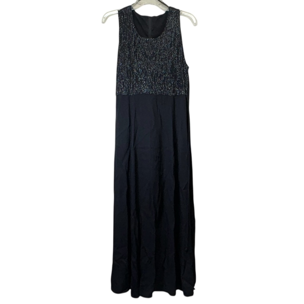 Vintage 90’s Black Metallic Bodice Maxi Holiday/Party Dress NWT